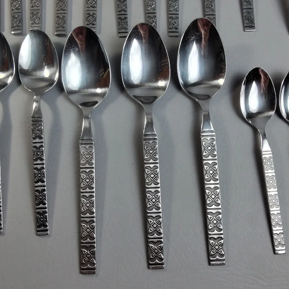 Vintage EKCO Eterna MONTALO Stainless Steel Flatware 29 + 6 Serving Pieces Korea